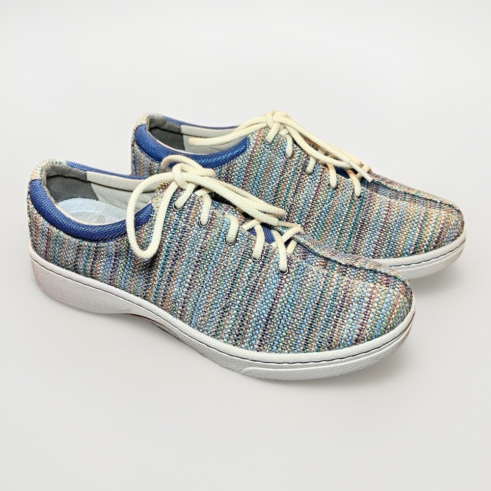 Dansko Brandi Shoes Navy Multicolor Canvas Sneaker Lace Up Size 9.5 - 10 EU 40